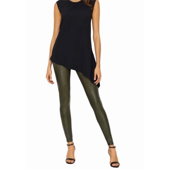 Olive Faux Leather High Waist Legging - Picture 3 of 3